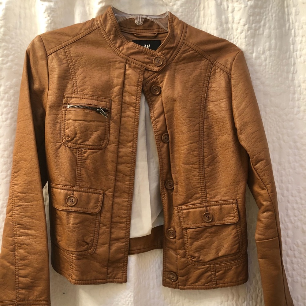 Light tan faux leather jacket